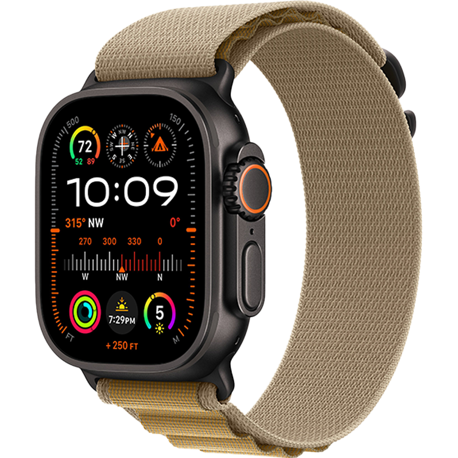 Apple Watch Ultra 2 Black Alpine Loop Tan